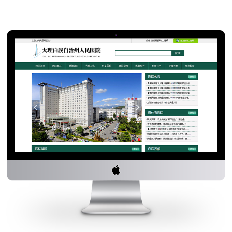 大(dà)理白(bái)族自治州人民醫院網站設計制作